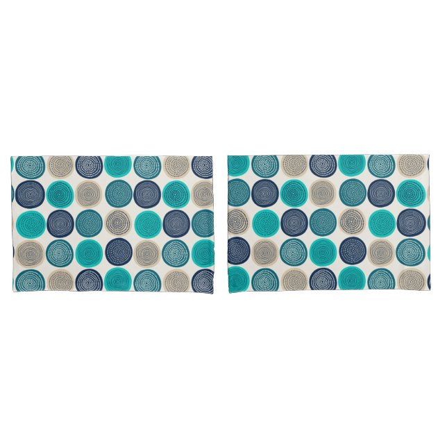 Housse D'oreillers Points du cercle scandinave Mandala Motif 1 (devant-Set)