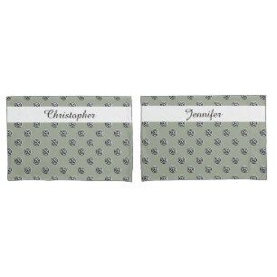 Housse D'oreillers Points noir & blanc miroir cible + votre backgr.