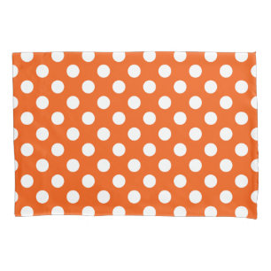 Housse D'oreillers Pois blancs sur orange