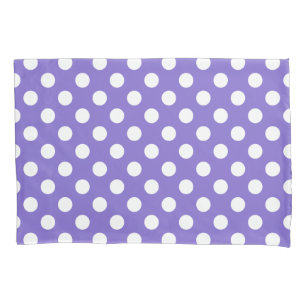 Housse D'oreillers Pois blancs sur perwinkle