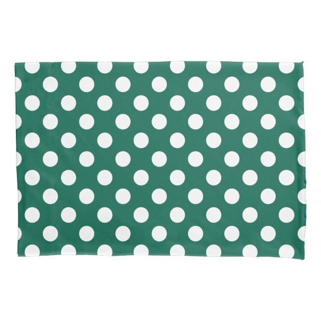 Housse D'oreillers Pois blancs sur vert sauge (devant)