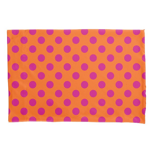 Housse D'oreillers Pois Fuchsia orange (devant)