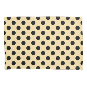 Housse D'oreillers Pois noirs sur jaune pâle