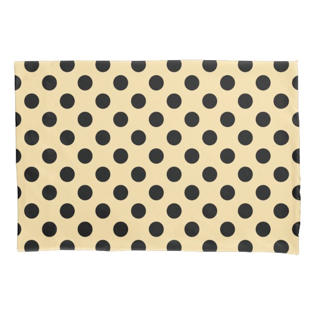Housse D'oreillers Pois noirs sur jaune pâle (devant)