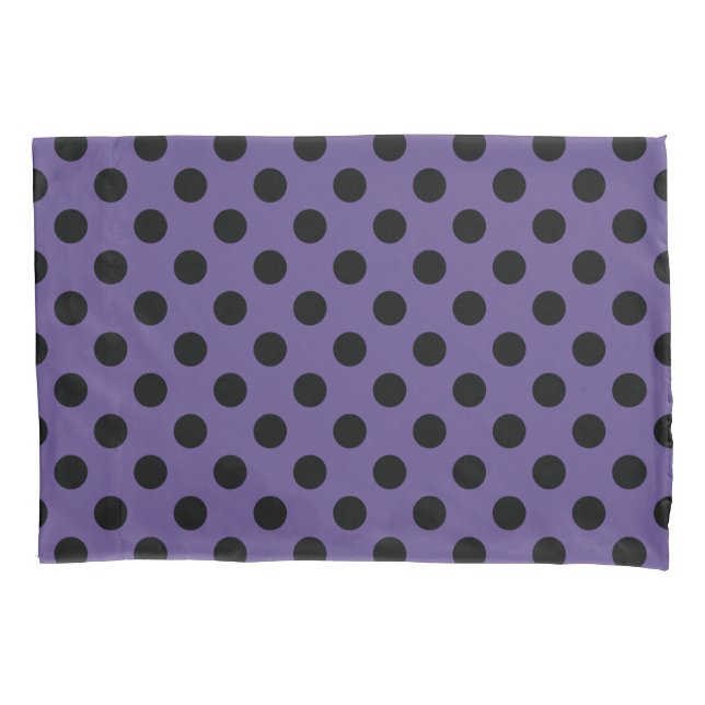 Housse D'oreillers Pois noirs sur ultra violet (devant)