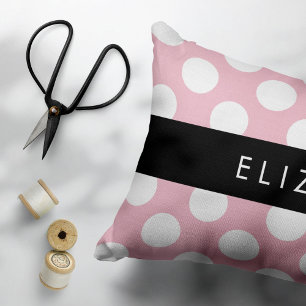 Housse D'oreillers Pois roses, Motif Pointe Polka, Votre Nom