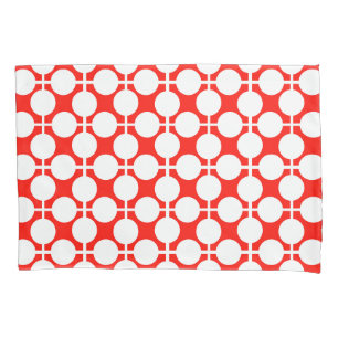 Housse D'oreillers pois rouge et blanc point et chèque motif est fa