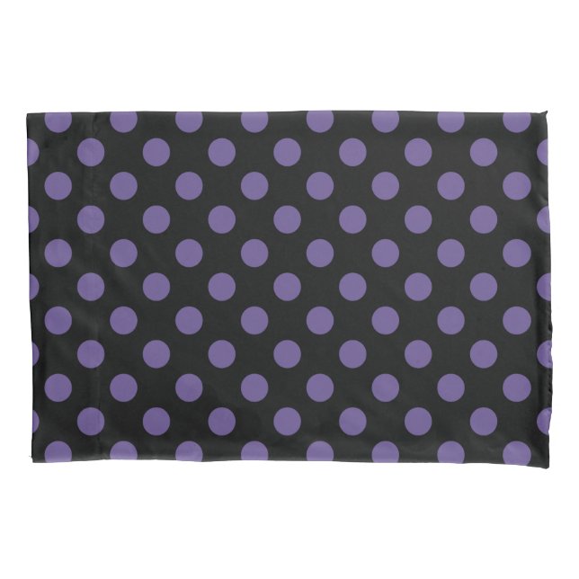 Housse D'oreillers Pois ultra violets en noir (devant)
