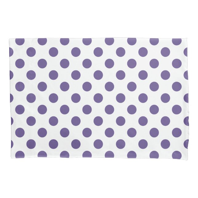 Housse D'oreillers Pois ultra violets sur blanc (devant)