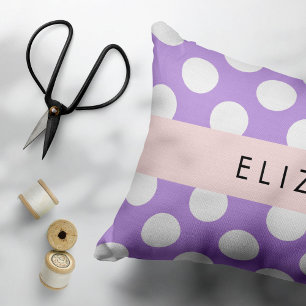 Housse D'oreillers Pois violets, Motif Pointe Polka, Votre Nom