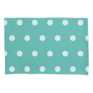 Housse D'oreillers Polka Dot Pillowcase (Aqua & White)