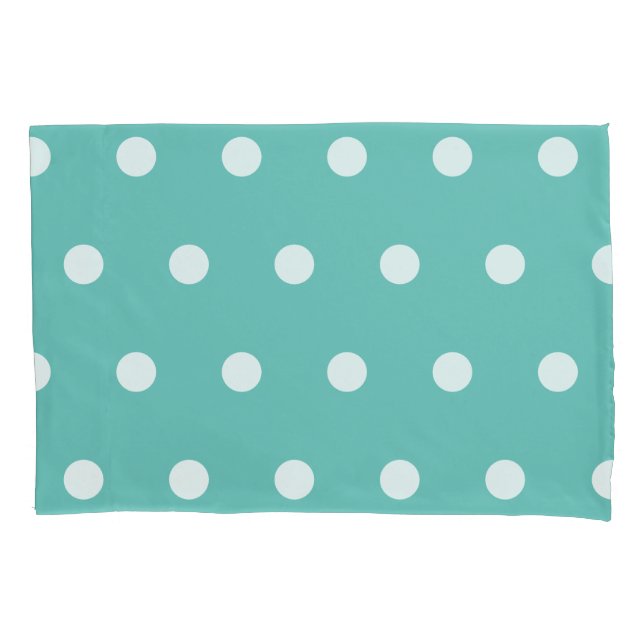 Housse D'oreillers Polka Dot Pillowcase (Aqua & White) (devant)