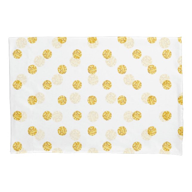 Housse D'oreillers Polka Gold Parties scintillant points Texture (devant)