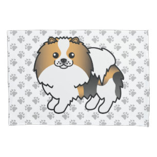 Housse D'oreillers Poméranie Tricolore Hound Chien de Dessin Animé Mi