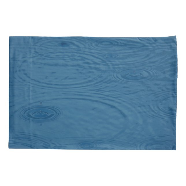 Housse D'oreillers Pommes de pluie (Vagues d'eau bleue) (Dos)