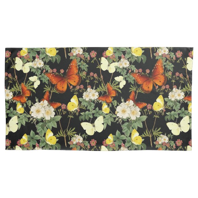 Housse D'oreillers Pommes fleurissent et papillons King Pillowcase (devant-gauche)