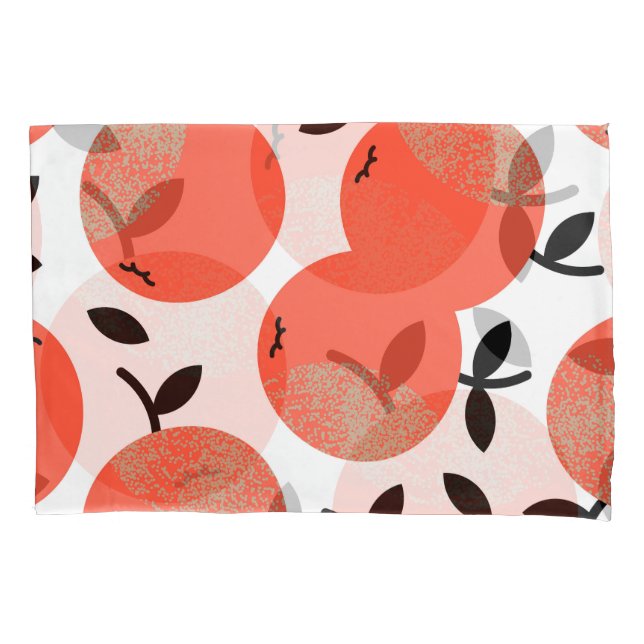 Housse D'oreillers Pommes rouges : Motif texturé doré. (devant)