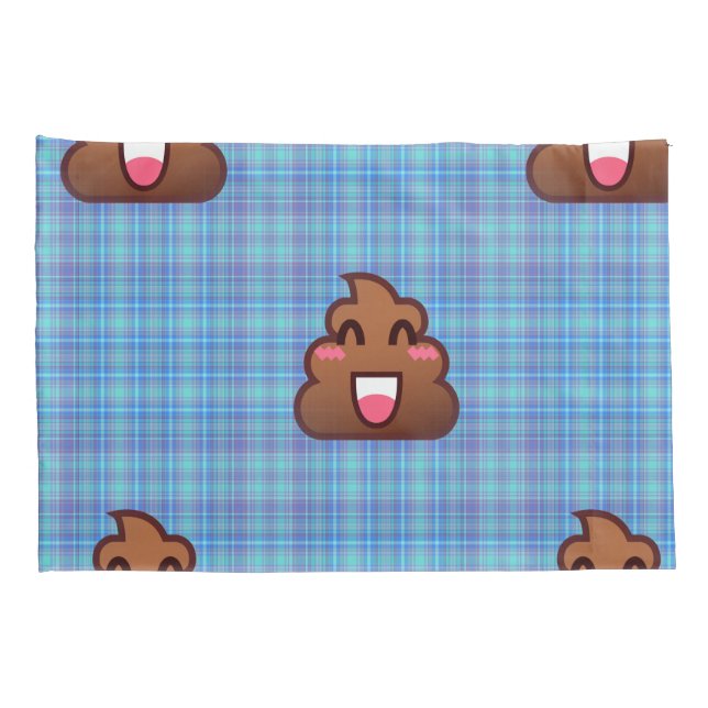 Housse D'oreillers poop plaid émoji coussin pilotables coque (Dos-Droit)