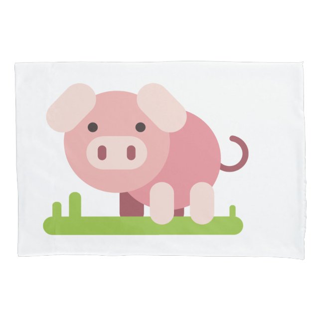 Housse D'oreillers Porcelet rose joyeux (devant)
