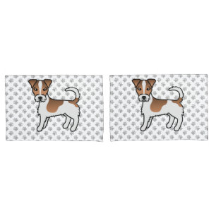 Housse D'oreillers Porte-manteau blanc et brun Jack Russell Terrier C