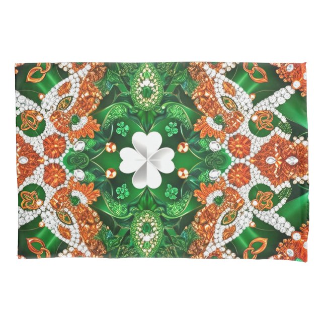 Housse D'oreillers Porte-oreiller simple aux couleurs irlandaises (devant)