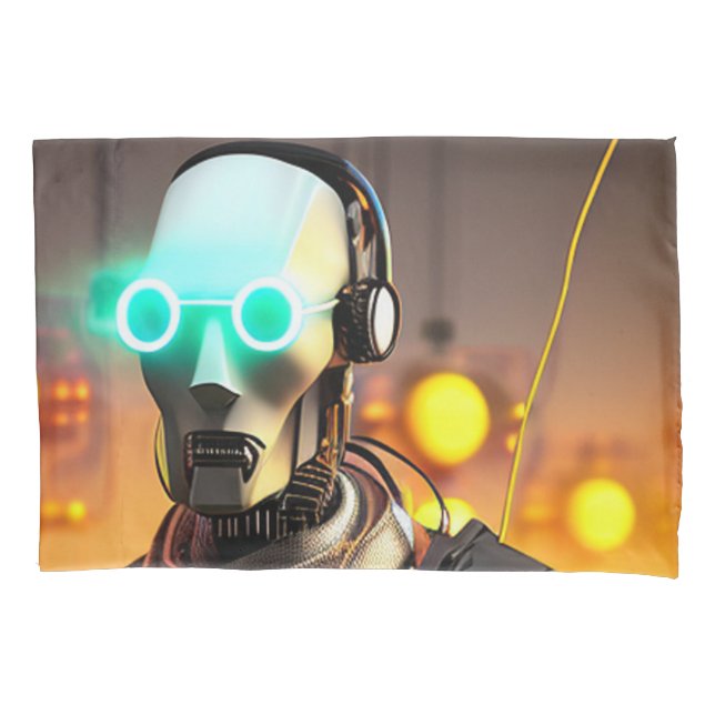 Housse D'oreillers Porte-oreiller standard gris Robot 2 (devant)