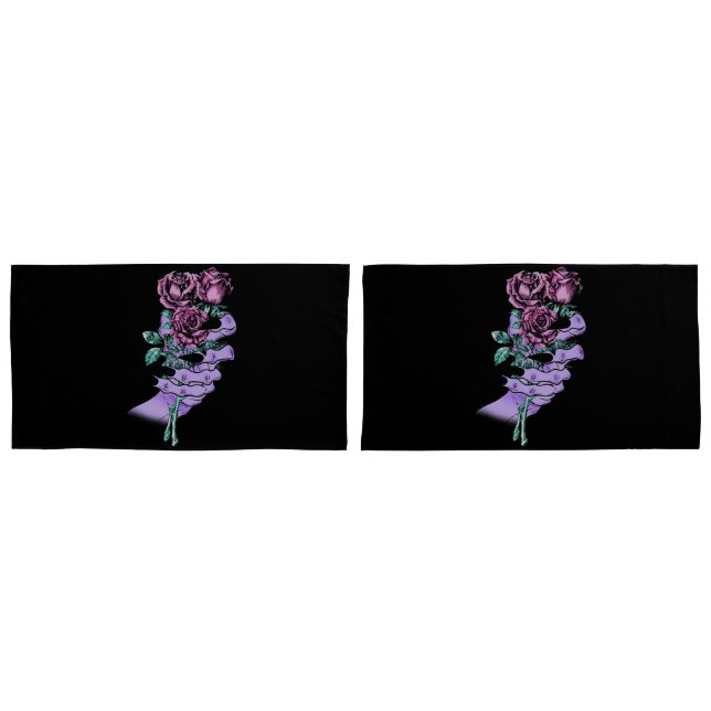 Housse D'oreillers Portes-oreillers gothiques Bouquet (devant-Set)