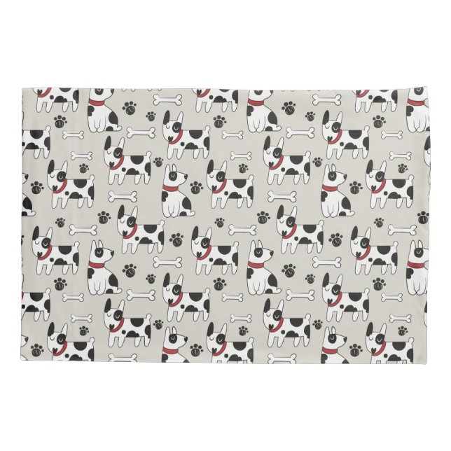 Housse D'oreillers Portes-oreillers Motifs pour chiens mignons (Dos)