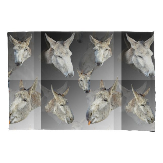Housse D'oreillers portrait de A Donkey, (devant)