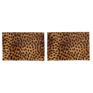 Housse D'oreillers Poster de animal Cheetah Brown et noir