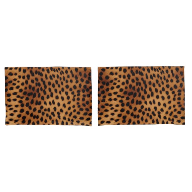 Housse D'oreillers Poster de animal Cheetah Brown et noir (devant-Set)