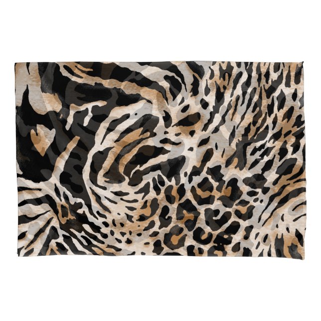 Housse D'oreillers Poster de animal : Leopard Zebra Tiger (devant)