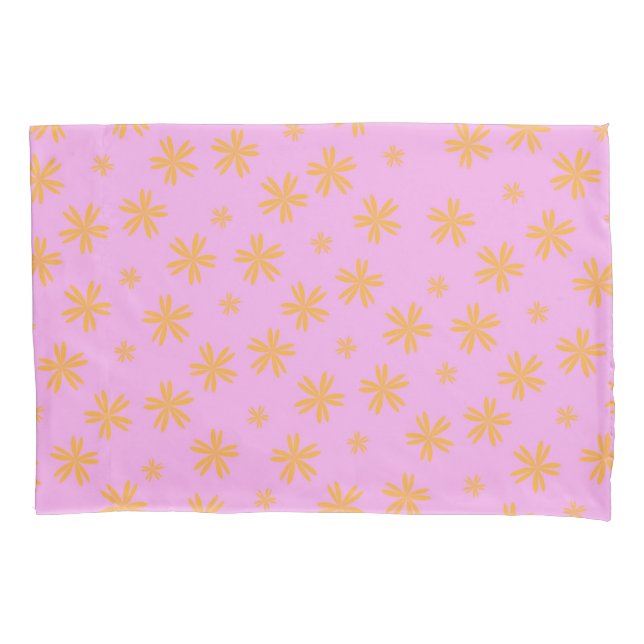 Housse D'oreillers Preppy Orange Rose Hippie Motif (devant)