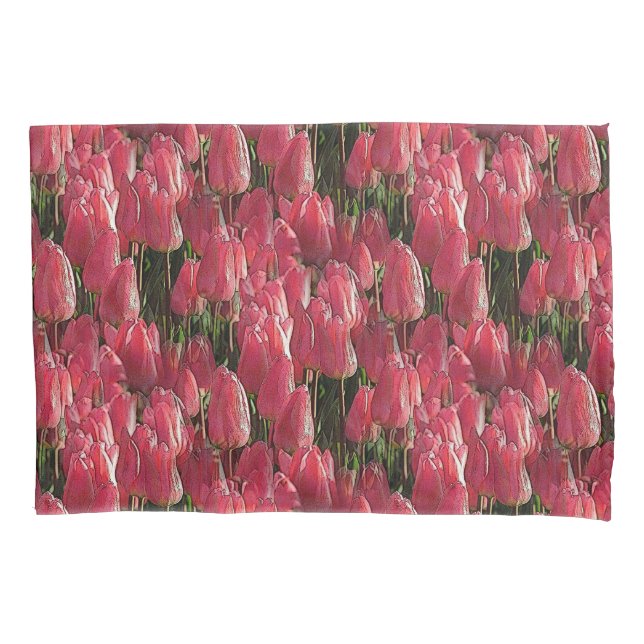Housse D'oreillers Pretty Pink Tulips (devant)