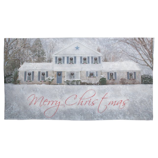 Housse D'oreillers Primitive Winter Snow Country Rustic Open House (devant)