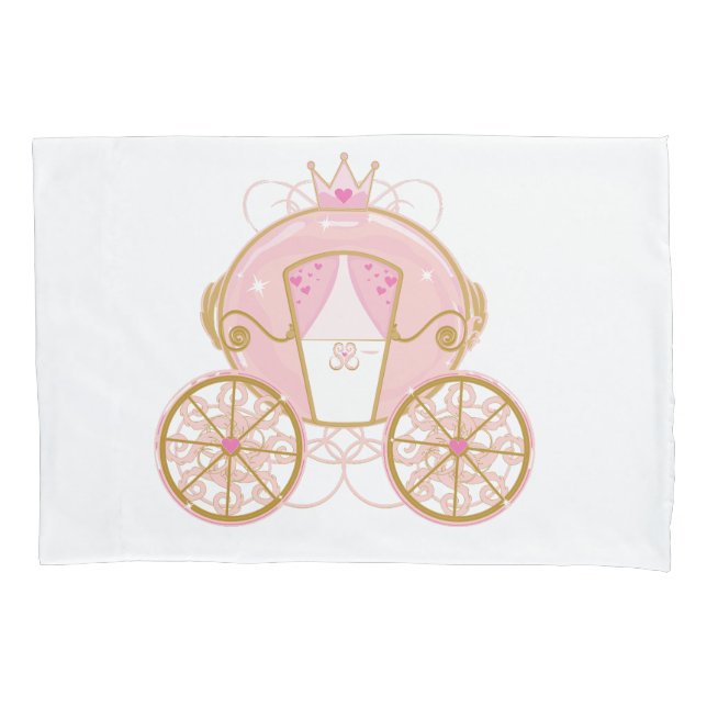 Housse D'oreillers Princess Royal Carriage Pink & Gold Personnalisé (devant)