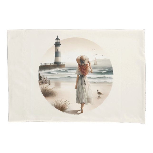 Housse D'oreillers Promenade au phare côtier (devant)