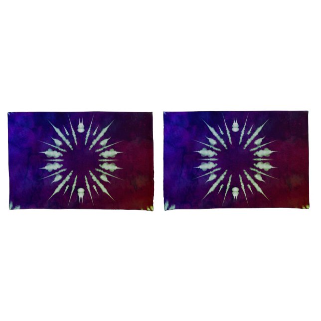 Housse D'oreillers Purple Tie Dye Pillowcase (devant-Set)