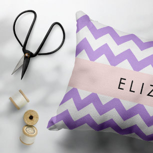 Housse D'oreillers Purple Zigzag, Purple Chevron, Votre Nom