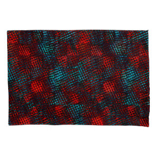 Housse D'oreillers Quadriculados riscados em azul claro, cor vermelho