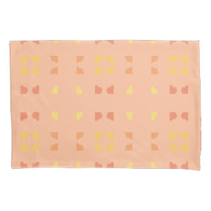 Housse D'oreillers Quatre coins Peach Yellow Géométrique Carrelé Moti