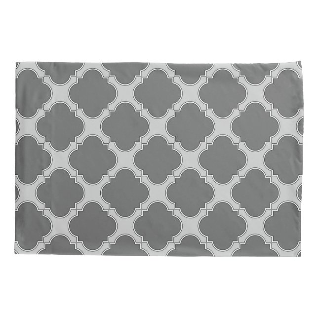 Housse D'oreillers Quatrefoil dans les tons gris (Dos)