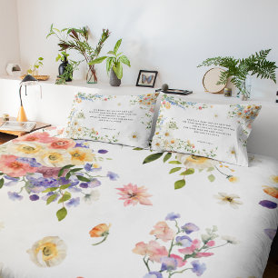 Housse D'oreillers Que le Seigneur vous bénisse   Floral chrétien