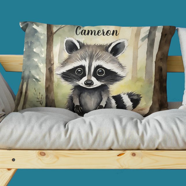 Housse D'oreillers Raccoon bois personnalisé (Créateur téléchargé)