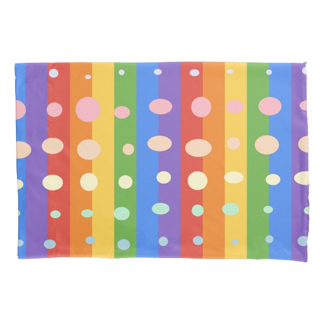 HOUSSE D'OREILLERS RAINBOW DOT STRIPES (devant)