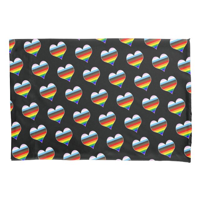 Housse D'oreillers Rainbow Heart Motif (devant)
