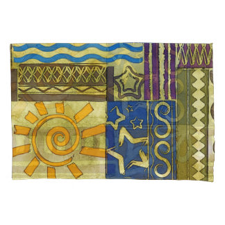 Housse D'oreillers Rajasthan Indian, Patchwork Tapis Texture.