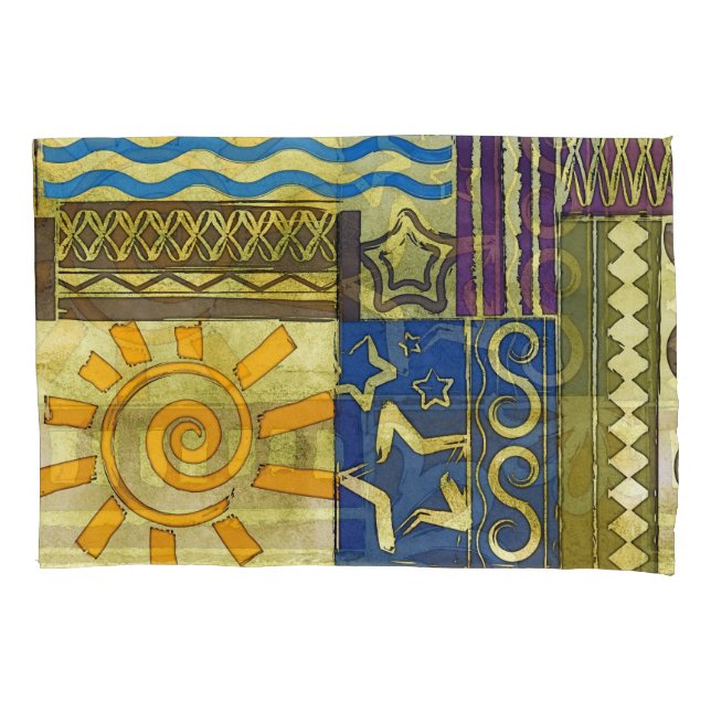 Housse D'oreillers Rajasthan Indian, Patchwork Tapis Texture. (devant)