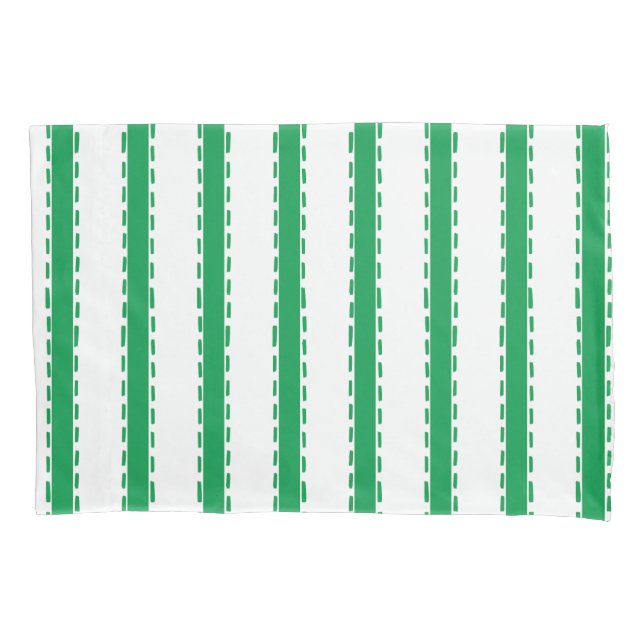 Housse D'oreillers Rayure de damier cousue main – Vert  (devant)