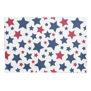 Housse D'oreillers Red and Blue Stars - motif de drapeau américain